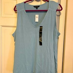 Light Blue V Neck Sleeveless Tank